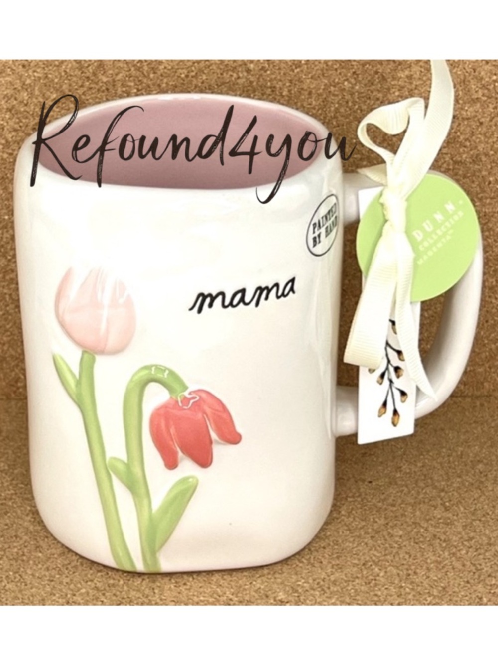 Rae Dunn  - ‘Tulips for Mama’ ceramic mug. NWT Firm!